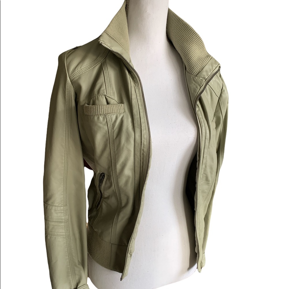 $5 Faux Leather Bomber Jacket - Picture 3 of 14